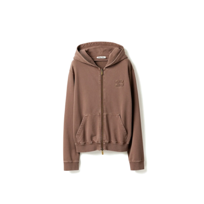 MIU MIU EMBROIDERED ZIP HOODIE MJL063